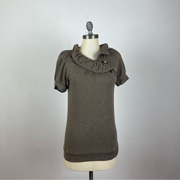 Marc by Marc Jacobs Brown Ruffle Sweater Top - Picture 1 of 7
